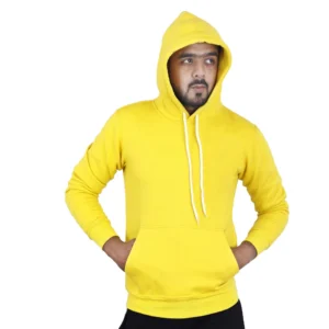 basic hoodie front view in black premium quality